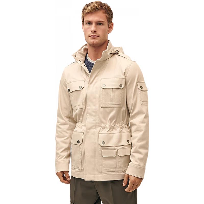 

Brooks Brothers Men s Hidden Hood Barn-Style Trench Coat L