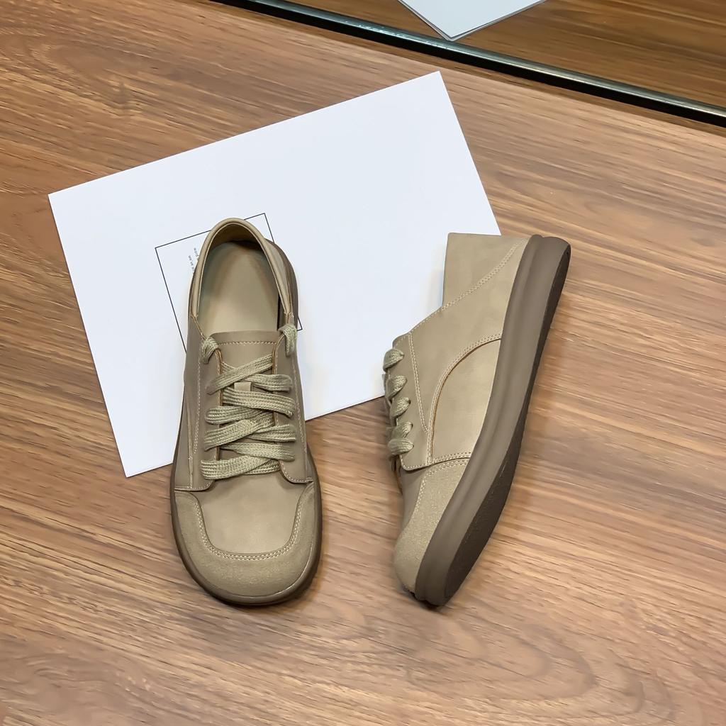 Grape mother platform casual shoes women comfortable wear big head shoes Korean version fashion small leather shoes campus retro board shoes women