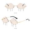 Funny Party Disco 90s Sun Glasses Rimless Sunglasses for Women Clouds Lightning Retro Style