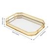 Gold Decorative Tray, Rectangular Desktop Serving and Vanity Tray, Modern Iron Electroplated Glass Tabletop,Home Decorative Tray