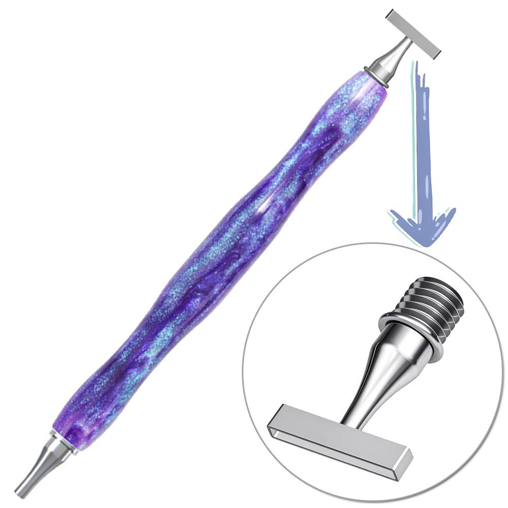 Ergonomické pero s bodcovým hrotem na malování diamantů z pryskyřice, tenký závitový hrot z nerezové oceli, vhodné pro nástroj na malování diamantů 5D