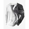 Minimalist Gradient 3D Digital Printed Men's Casual and Comfortable Round Neck Long Sleeved T-shirt