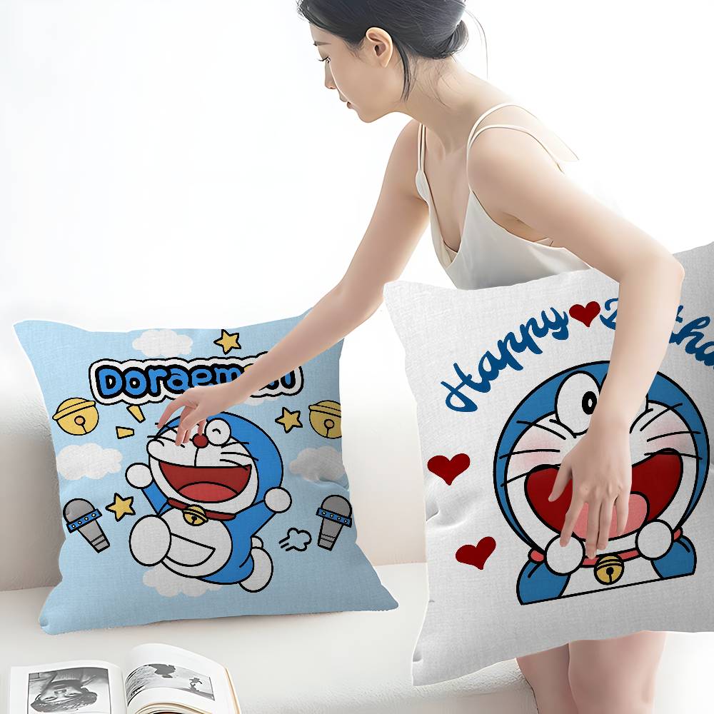 Children Anime D-Doraemon Cushion Cover Inches Farmhouse Decor Home Throw Pillow Covers for Couch Decorations