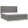 3131922 vidaXL Lit à sommier tapissier avec matelas Gris foncé 160x200cm Tissu