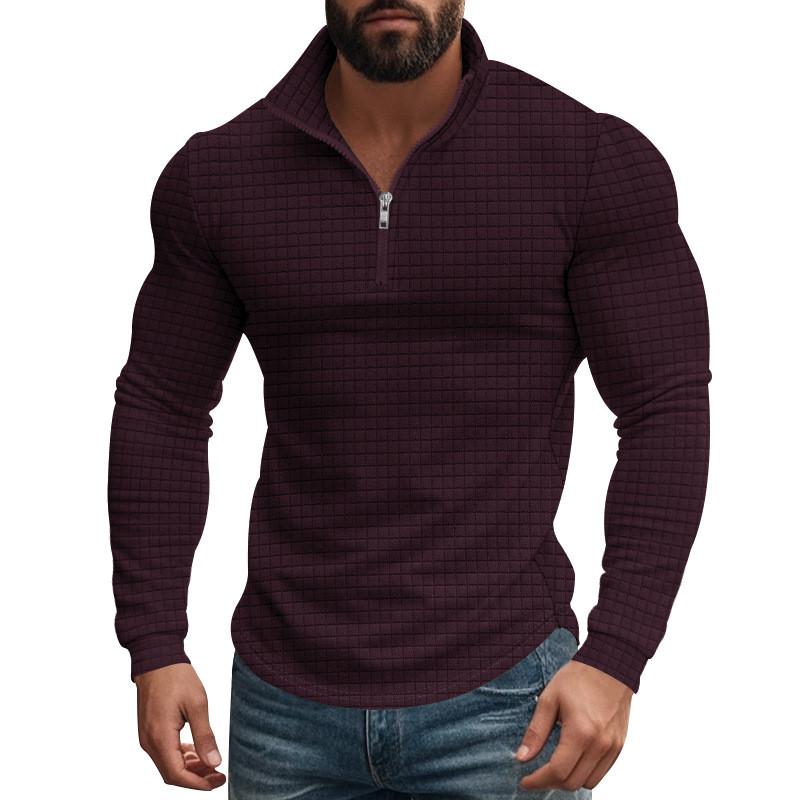 Amerikanischer Vintage Langarm Herren Hoodie Mit Reißverschluss Und Karomuster Für Lässige Herbstkleidung