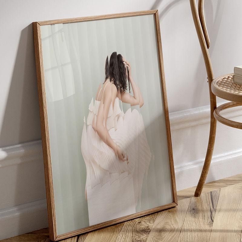 Mädchen Tinte Grün Blätter Segelboot Landschaft Zitat Wandkunst Leinwand Malerei Nordische Poster und Drucke Bilder für Wohnzimmer Dekor