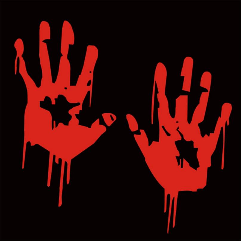 Car Stickers Bloody Fingerprint Blooding Handprint Lifelike Creative Decals Auto Tuning Waterproof
