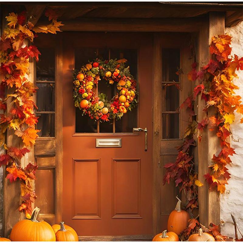 Simulate Maple Leaf Vine Harvest Festival Maple Leaf Vine Autumn Color Decoration Props Home Thanksgiving Halloween Decorations