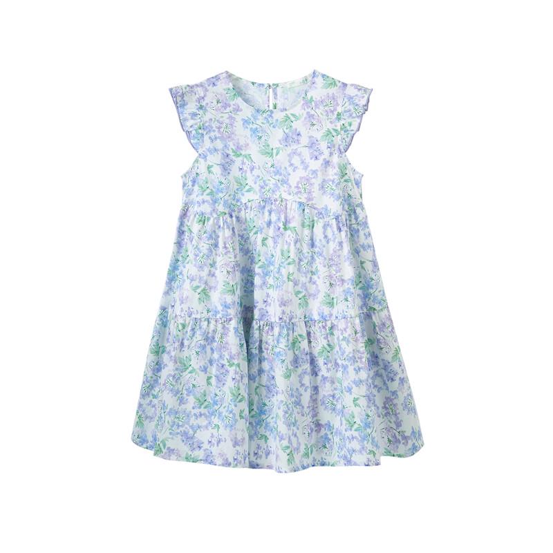 Girls  Pure Cotton Floral Flutter Sleeve Dress 140