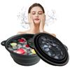 Foldable Ice Bowl Silicone Facial Ice Bath with Built-In Ice Tray