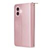 For iPhone 17 Case 9 Card Slots Zipper Pocket PU Leather Cover with Wrist Strap