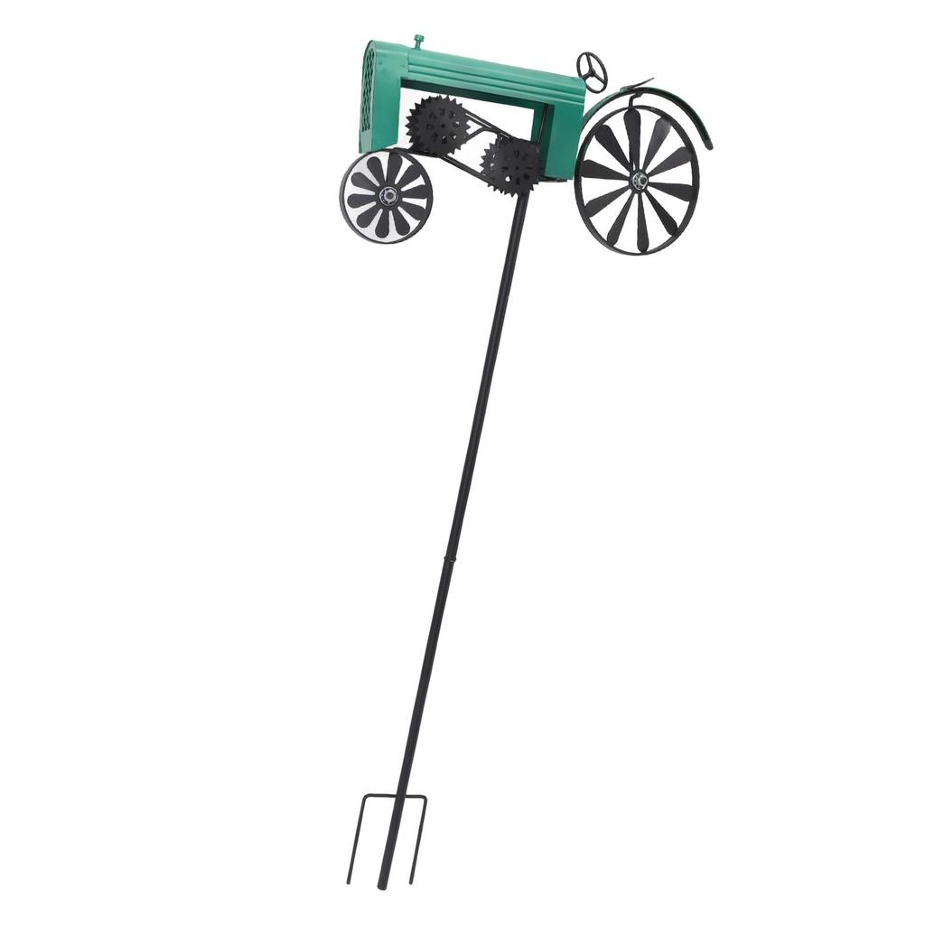 Tractor Wind Spinner Vintage Turning Wheels Metal Outdoor Stake Windmill Decoration for Flower Bed