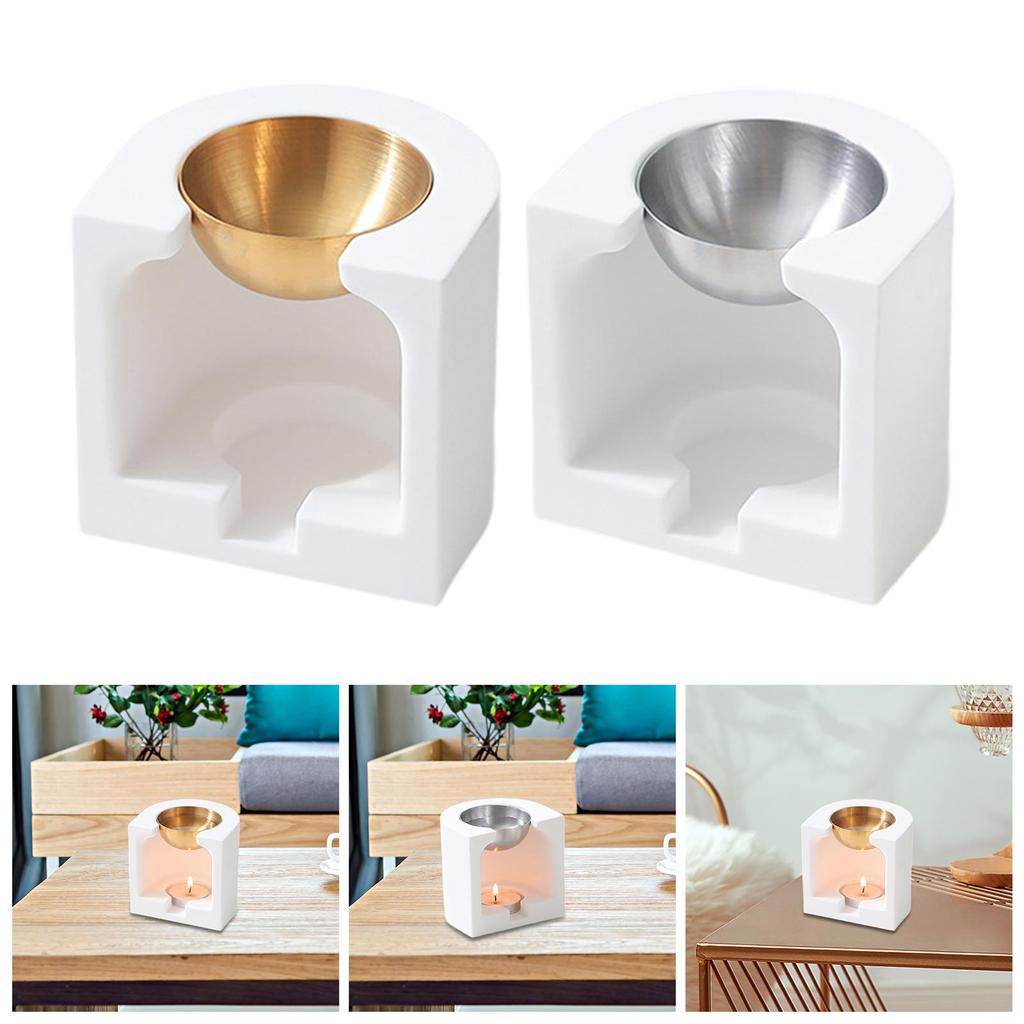 Ceramic Essential Oil Burner Fragrance Warmer Candle Stand Versatile Wax Melt Burner Fragrance Diffuse for Desk Living Room