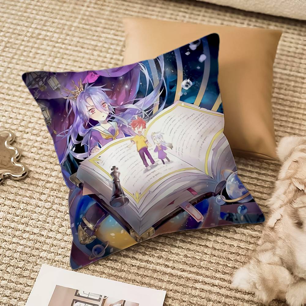 No Game No Life Anime Pillow Case Anti-dustmite Invisible Zipper Sofa Bed