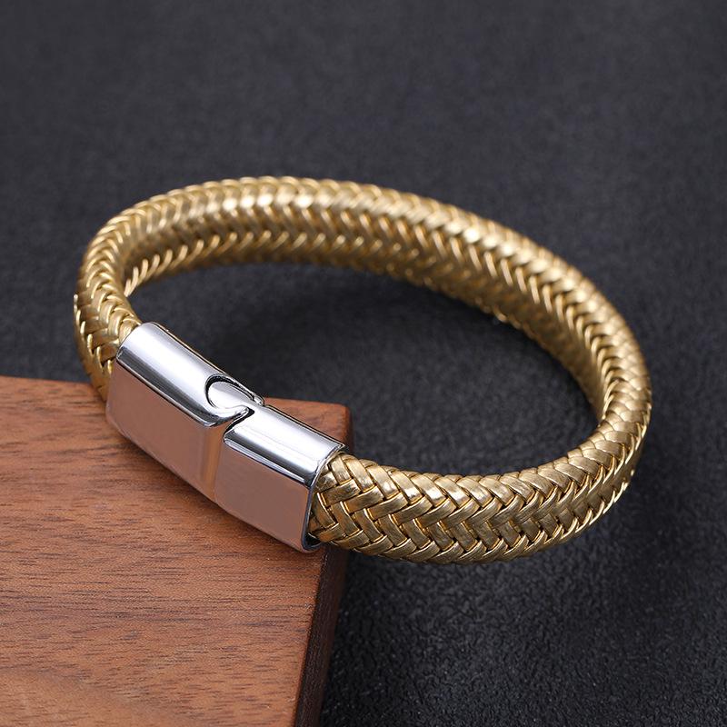 

Men s Retro Woven Leather Magnetic Bracelet - 7 Colors Available синий
