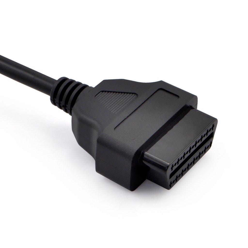 IKKEGOL 5Ft 150Cm 1.5M OBD-II OBD2 16 Pin Auto Car Male To Female Extension Cable Diagnostic Extender Cord Adapter