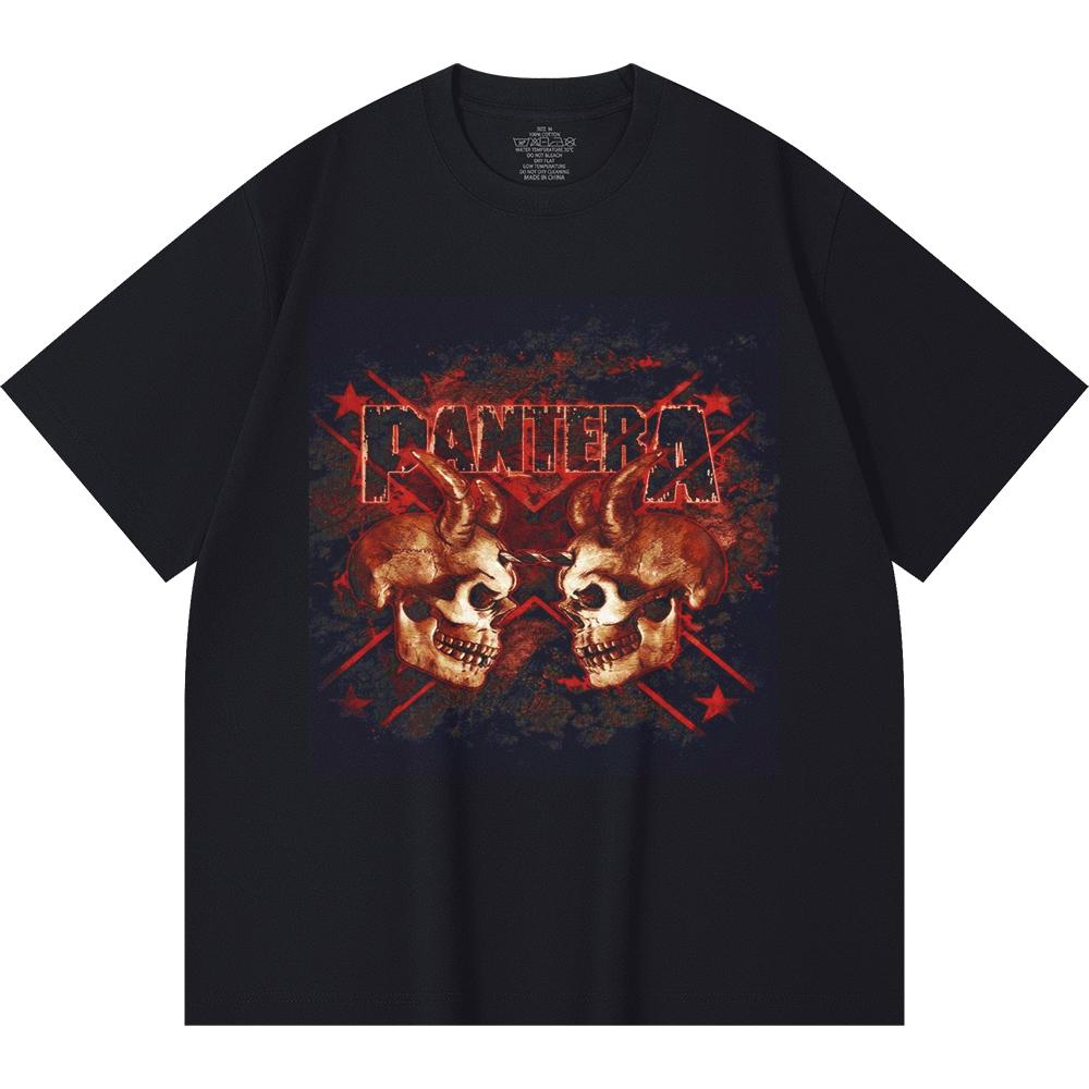 230 Gsm 100% Bomuld Heavy Metal T-shirt Rockband Populær Musik Print Unisex Tung Bomuld T-shirt