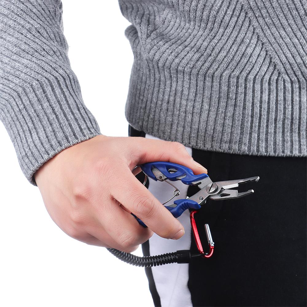 Fishing Pliers Fishing Tackle Stainless Lanyards Hook Recover Split Ring Fishing Accessories Use Tongs Multifunction Scissors