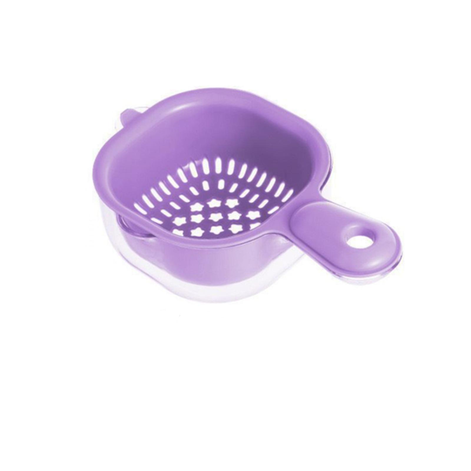 

Кухонная двухъярусная корзина, миска для фруктов и овощей, двухъярусная конструкция, конструкция с замком, портативное хранение, мытье фруктов, многоцелевая, для уборки кухни One Size фиолетовый