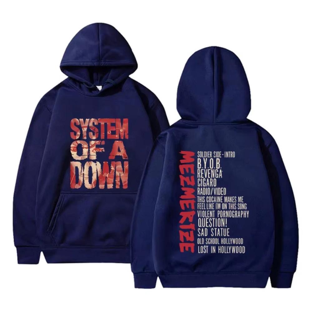 System of A Down Mezmerize Album Grafické Mikiny Muži Ženy Rock Vintage Mikiny s Kapucňou Tepláková súprava Pánska Móda Bežné Nadrozmerné Mikiny s Kapucňou