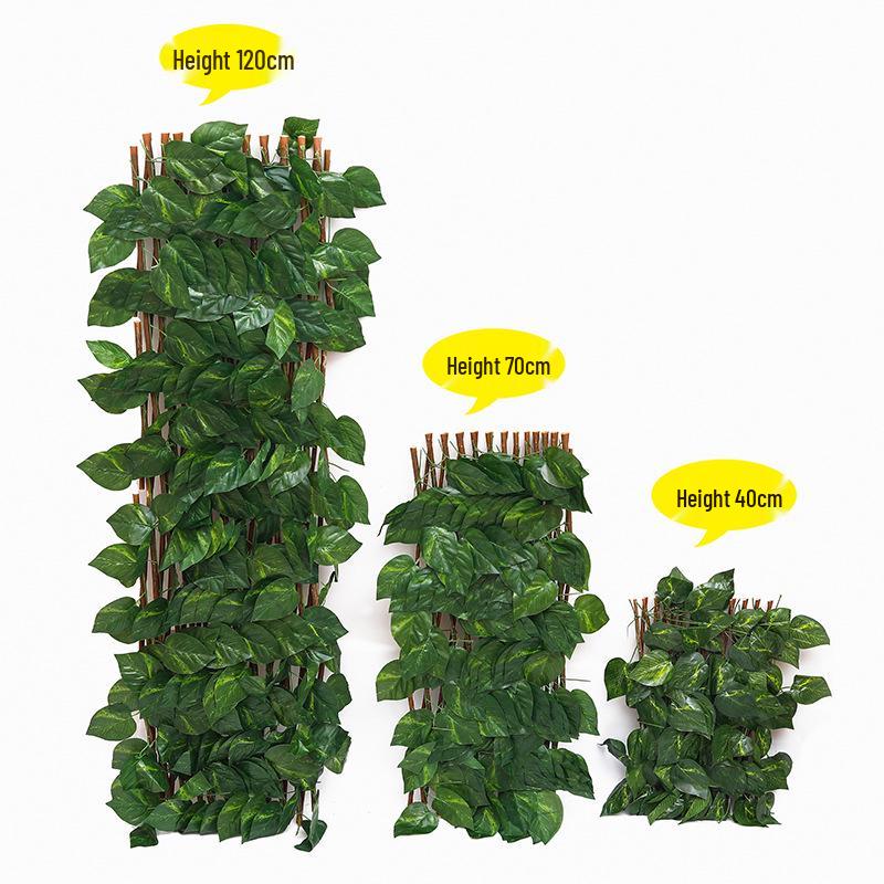 Retractable Grille with Faux Greenery for Balcony or Garden Decoration