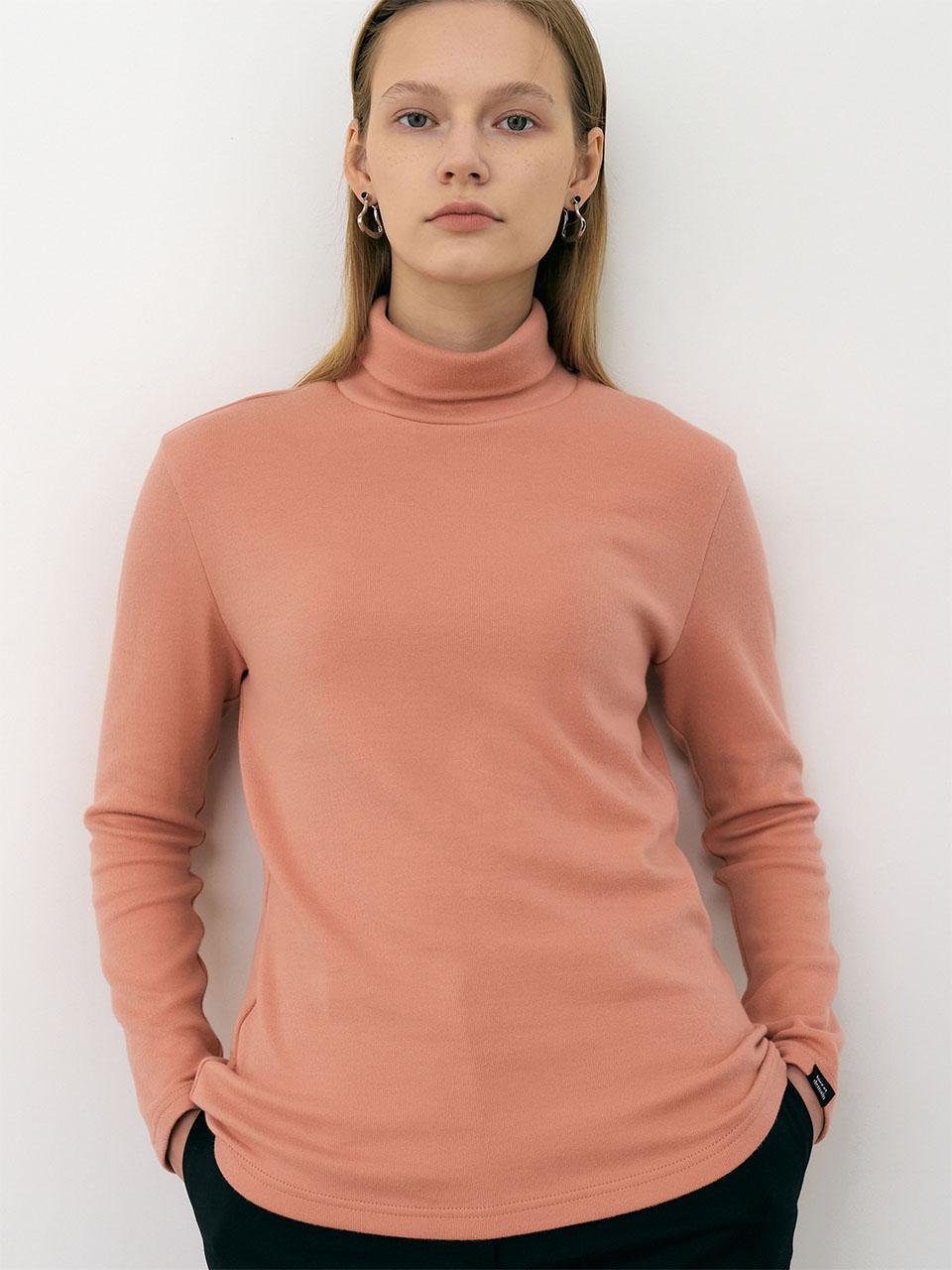 Ed Mang 6A Soft Cotton Turtleneck Top (Pink) Free
