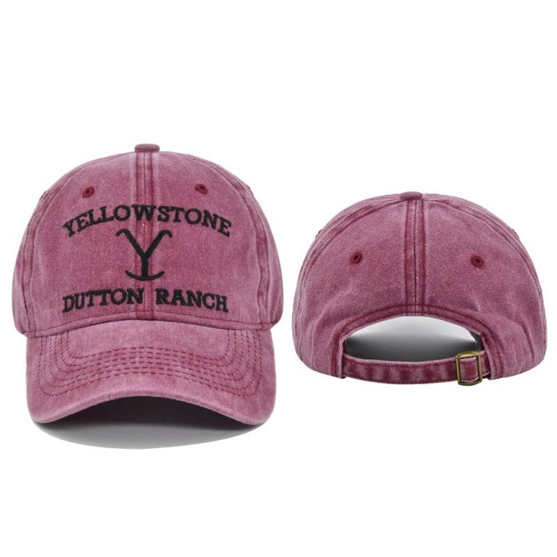 New Summer Yellowstone Dutton Ranch Hat Cross Ponytail Baseball Cap Distressed Outdoor Embroidery Sunscreen Hat Solid Color Plain Color Cap