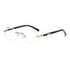Luxuy Frameless Personalized Oval Sun Eyeglasses for Women Men Summer Traveling UV Protection 400 Rimless Goggles Lentes De Sol