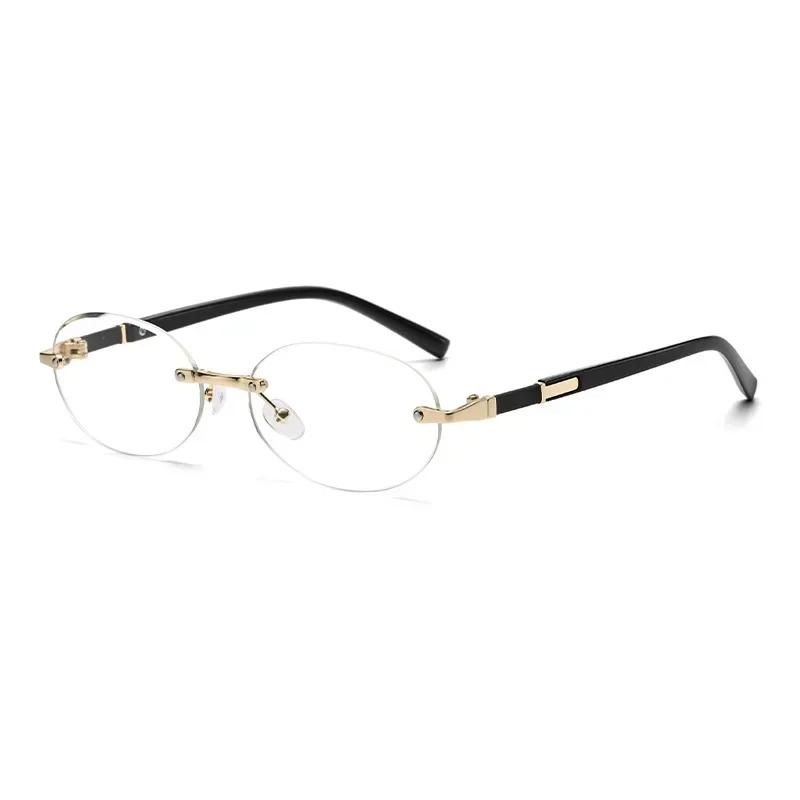 

Luxuy Frameless Personalized Oval Sun Glasses For Women Men Summer Traveling Uv400 Rimless Sunglasses