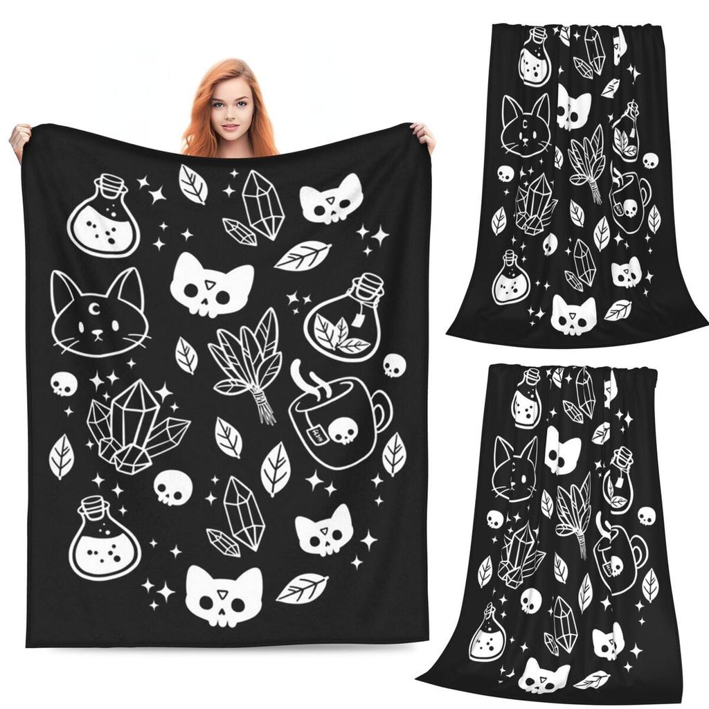 Herb Witch Black And White Nikury Blanket Flannel Sofa Throw Blanket Portable for Home Bedroom Outdoor Throws Bedspread Quilt