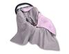 Large baby wrap for the stroller carrier seat, double-sided - pink bunnies