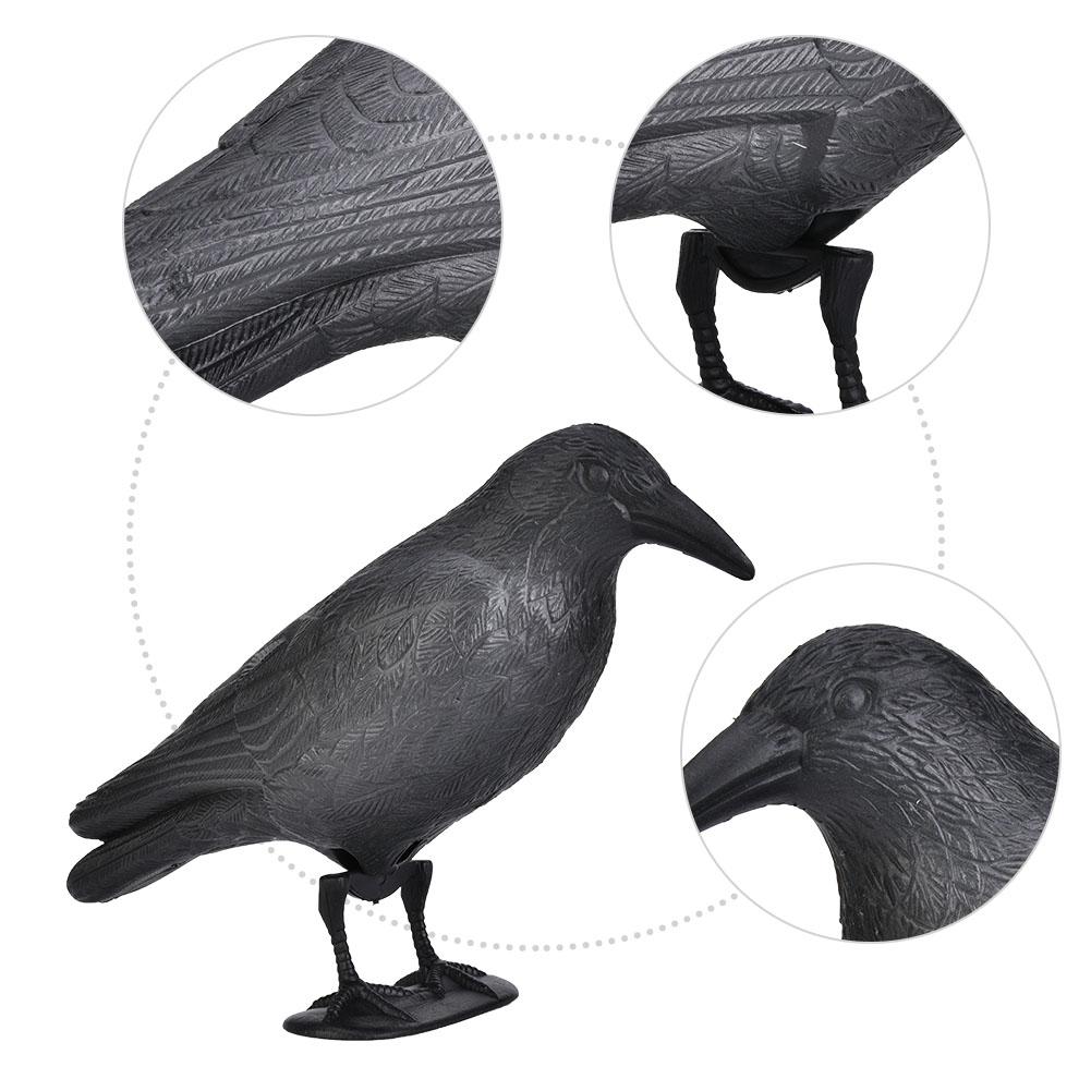 Unique Simulation Crow Hunting Bait Tool Holiday Decoration Desktop Decor Black