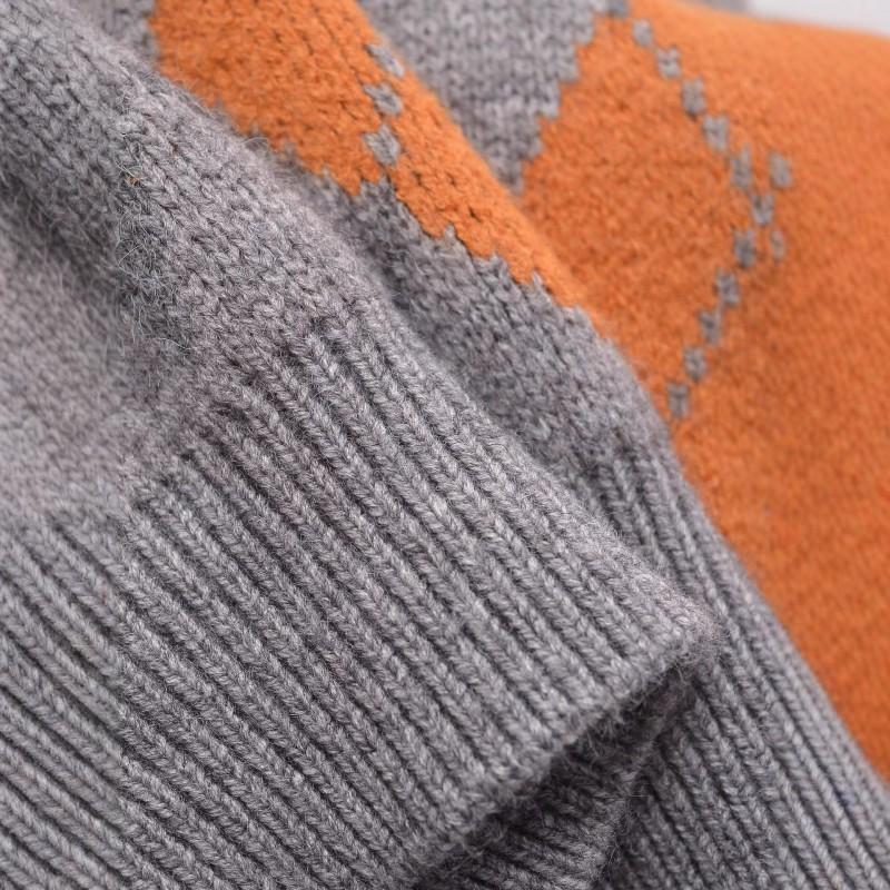 Winter Fashion Loose V-Neck Check Contrast Knit Vest Women
