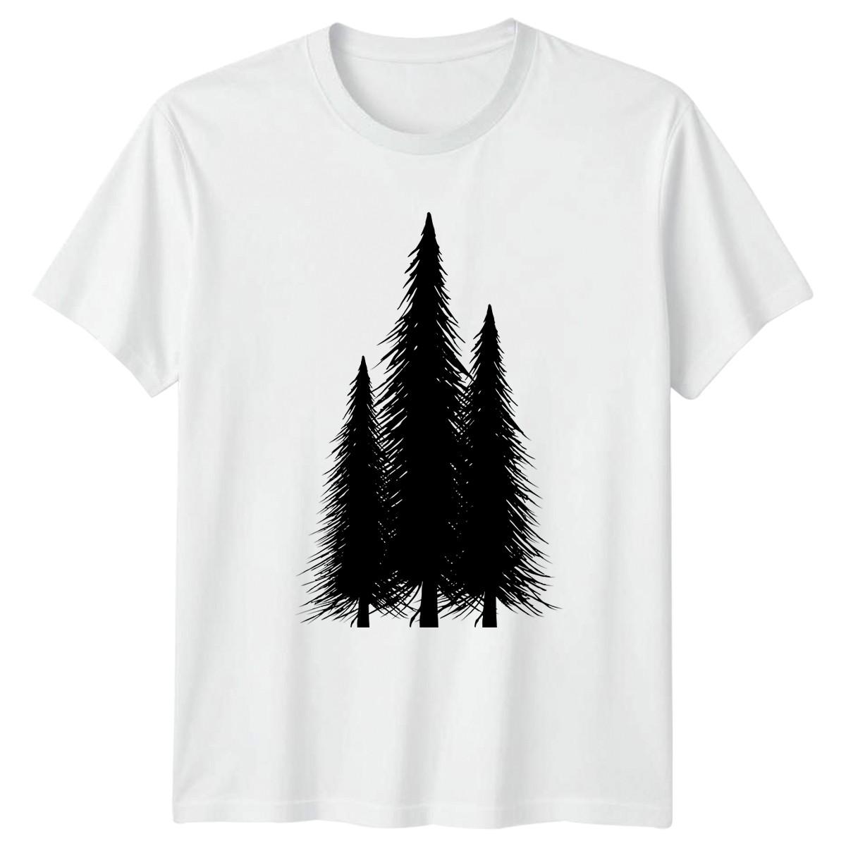 Nature Is My Happy Place Pine T-Shirt Camping Outdoors Gift For Him And Her XXXL