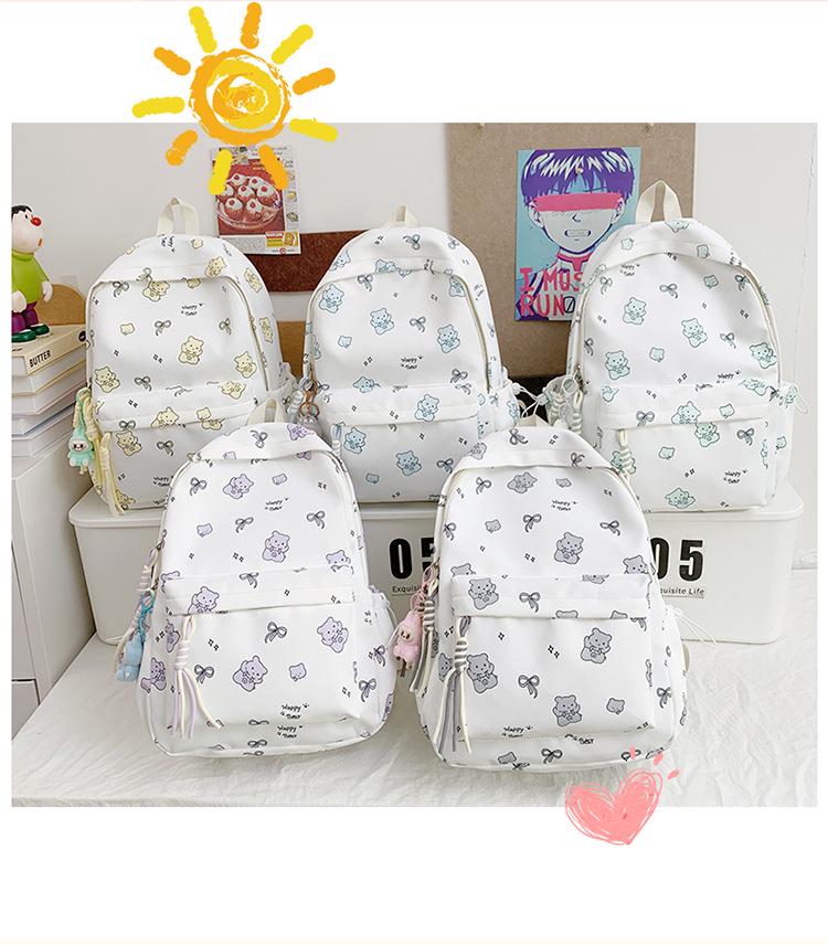 Chic Cartoon Backpack: Cute, Lightweight, High-Capacity Schoolbag & Sweet Casual Style for Students