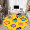 1pc Flower Sun Office Round Area Rug, Under Office Chairs Bedroom Living Room Home Decor, Room Deco, Available in Various Sizes