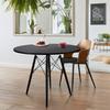 Modern Scandinavian Black Round Table For Living Room Dining Room Kitchen