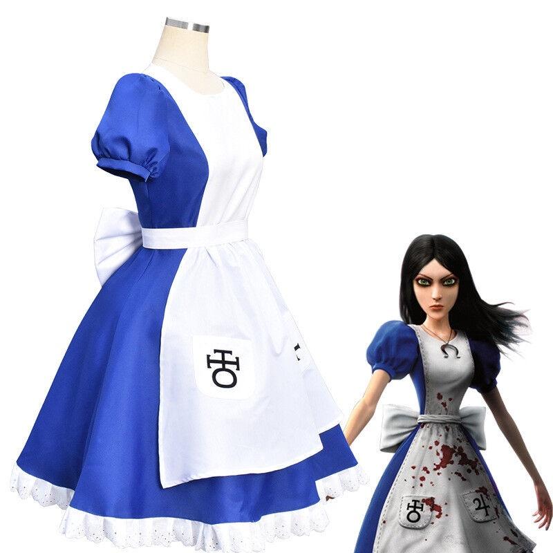 Madness Returns Alice Princess Dress Maid Fancy Dress Cosplay Halloween Costume