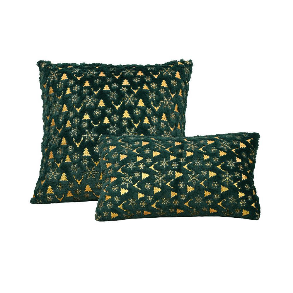 

Рождественский плюшевый чехол для подушки с золотым тиснением для гостиной, дивана, кровати или эркера. 30x50cm Cover