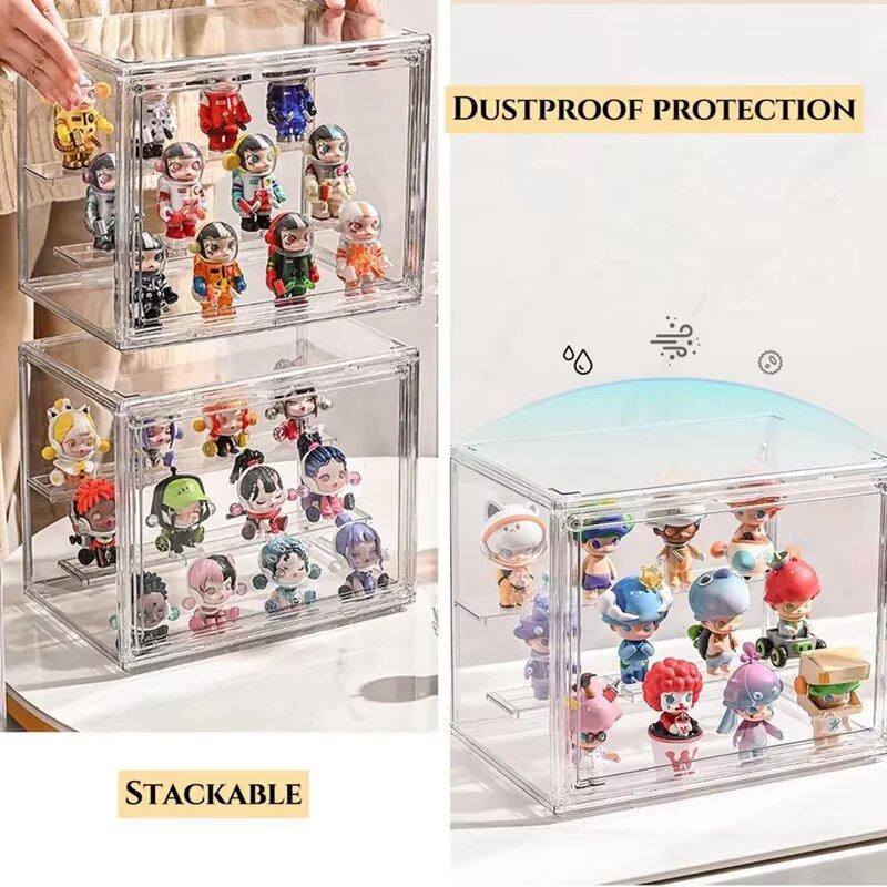 Acrylic Display Stand High Clarity Blind Box Organizer for Anime Collectibles Mini Figures Badge Holder Model Showcase Cabinet