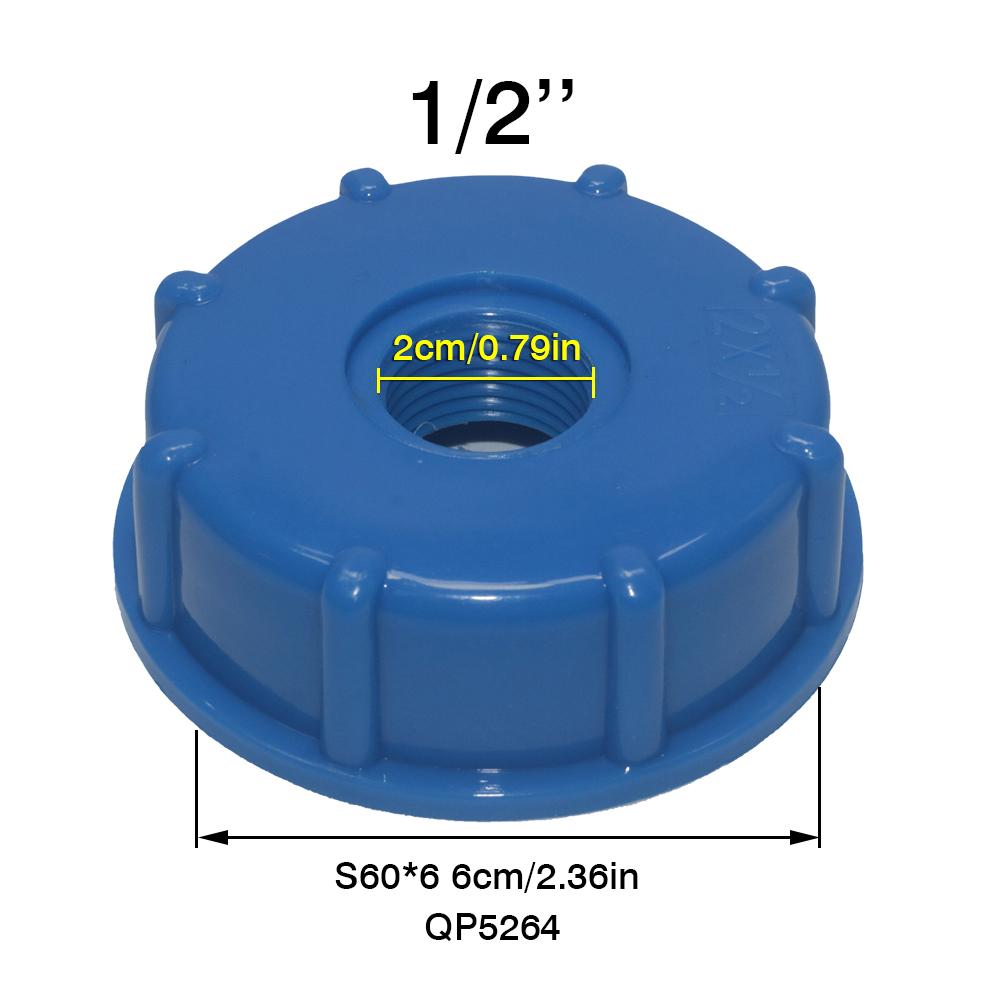 1 Pezzo Adattatore Resistente per Serbatoio IBC S60X6 Tappo a Filettatura Grossa Filettatura Femmina da 60 mm a Connettore Adattatore da 1/2", 3/4", 1"