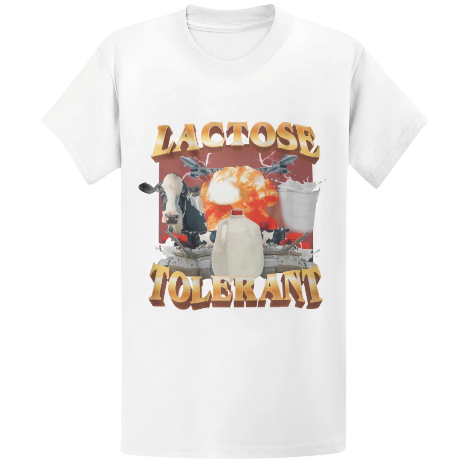 Gildan 5000 Lactose Tolerant Vintage Milk T-Shirt - Retro 90s Y2K Funny Gift Tee L
