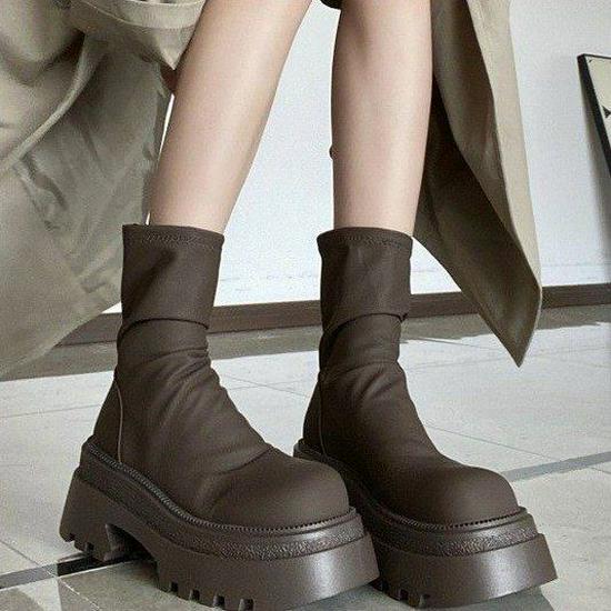

Women s Slimming Chunky Heel Martin Boots - Versatile Autumn Fashion 35