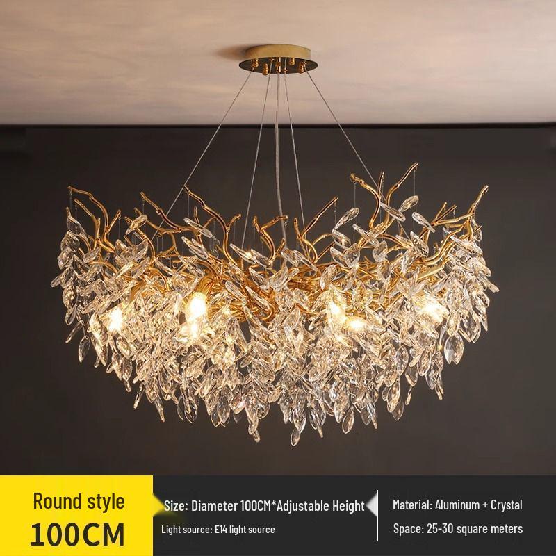 Elegant French Crystal Chandelier for Grand Duplex Living Room