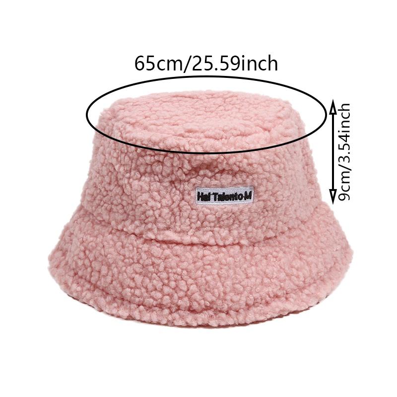 1PC Women's Winter Warm Lamb Fisherman Hat Outdoor Letter Basin Hat Suitable for Weddings Outdoor Activities