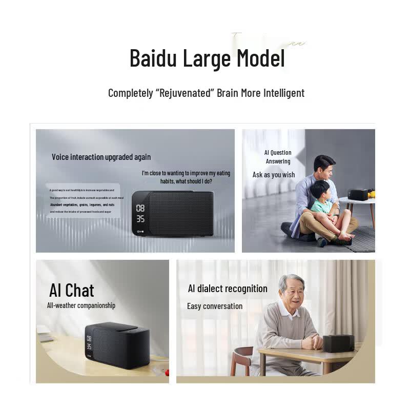 XiaoDu Smart Speaker Mate mit LED-Uhr und KI-Stimme (CN-Version)