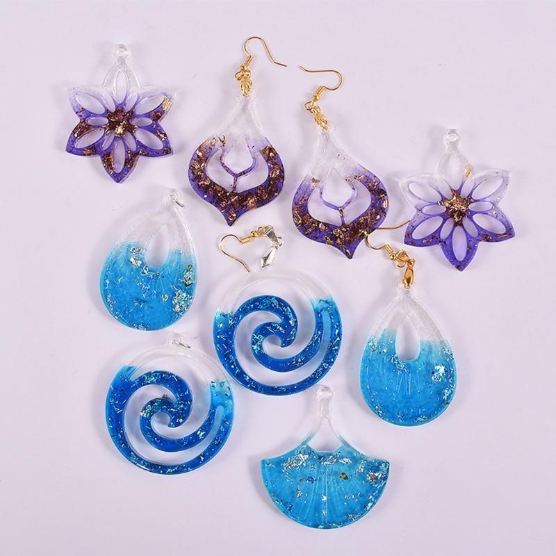 71 Resin Jewelry Molds with Earring Resin Molds,Earring Hooks,Jump Rings for Pendant Keychain Resin Jewelry Making