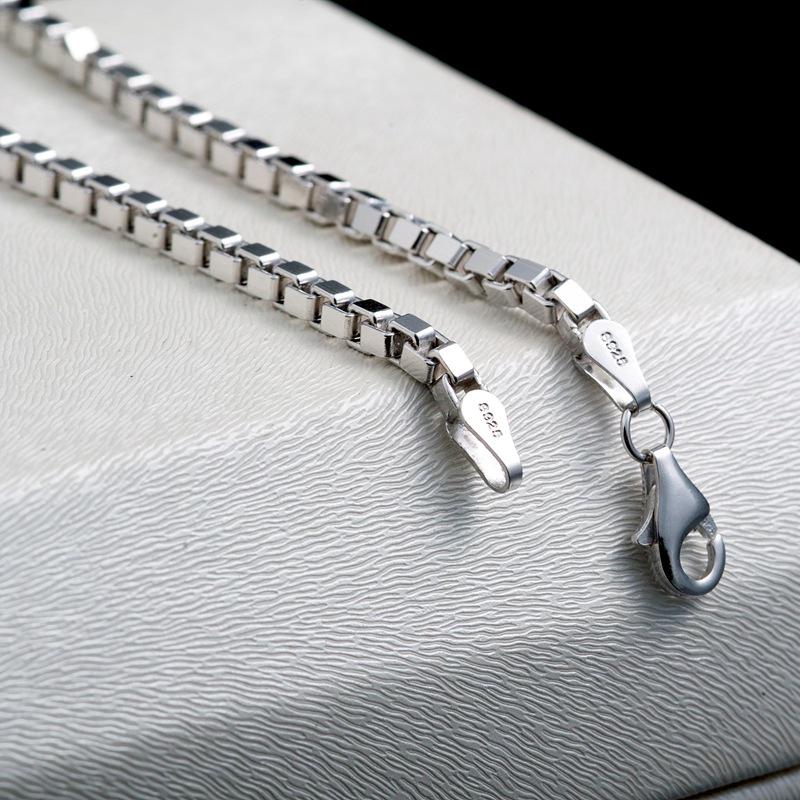 Sky Green Men's 925 Sterling Silver Necklace - Korean Fashion Short Clavicle Chain