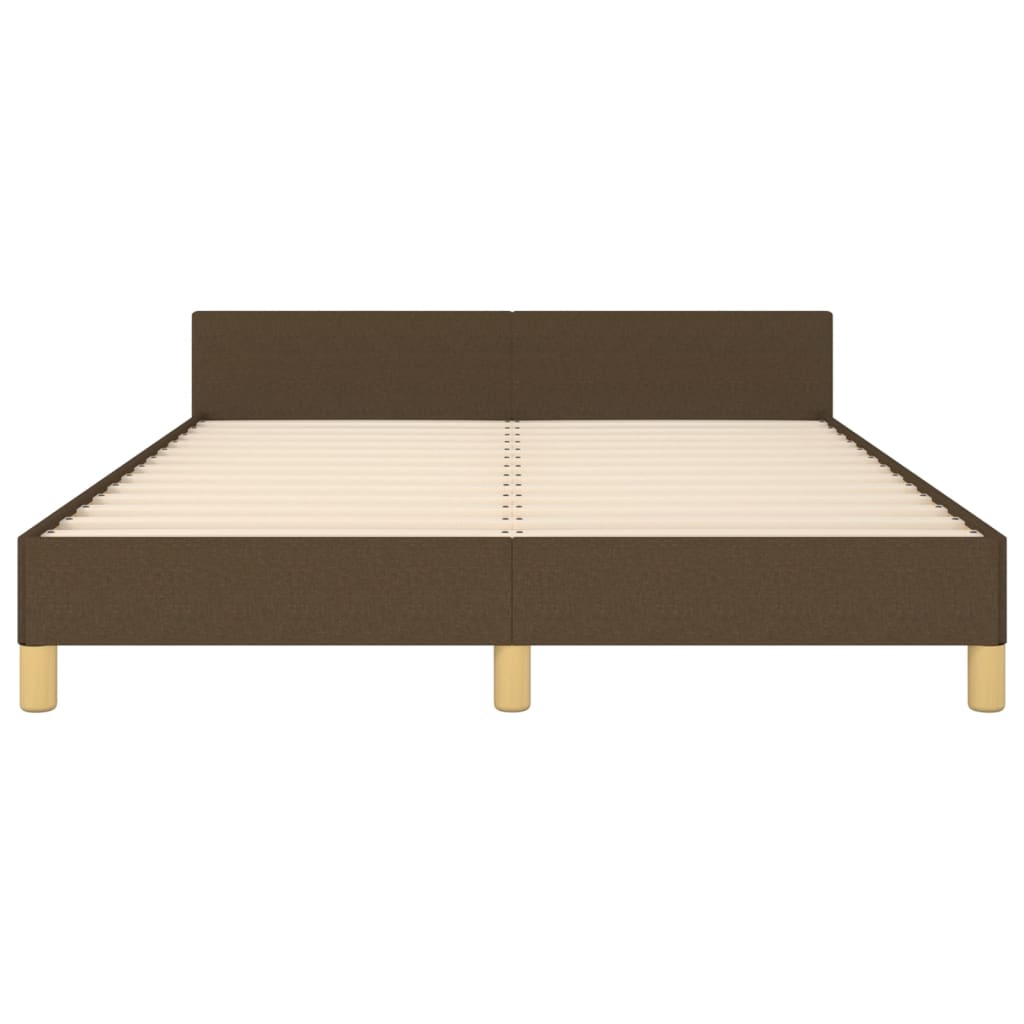 Bed Frame Without Mattress Dark Brown 140x190 Cm Fabric