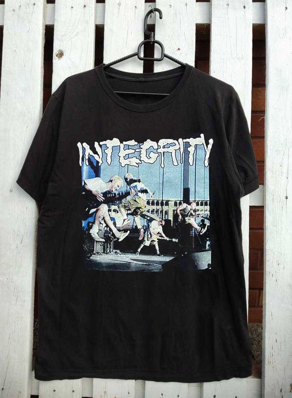 VTG Vintage Integrity Band Short Sleeve Black All Size T-Shirt OB312 XXXL